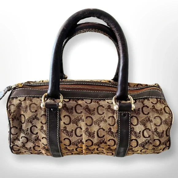 バッグ CELINE C MACADAM CANVAS MINI BOSTON BAG Celine | Bags | Celine Macadam Mini Boston Handbag Canvas Leather